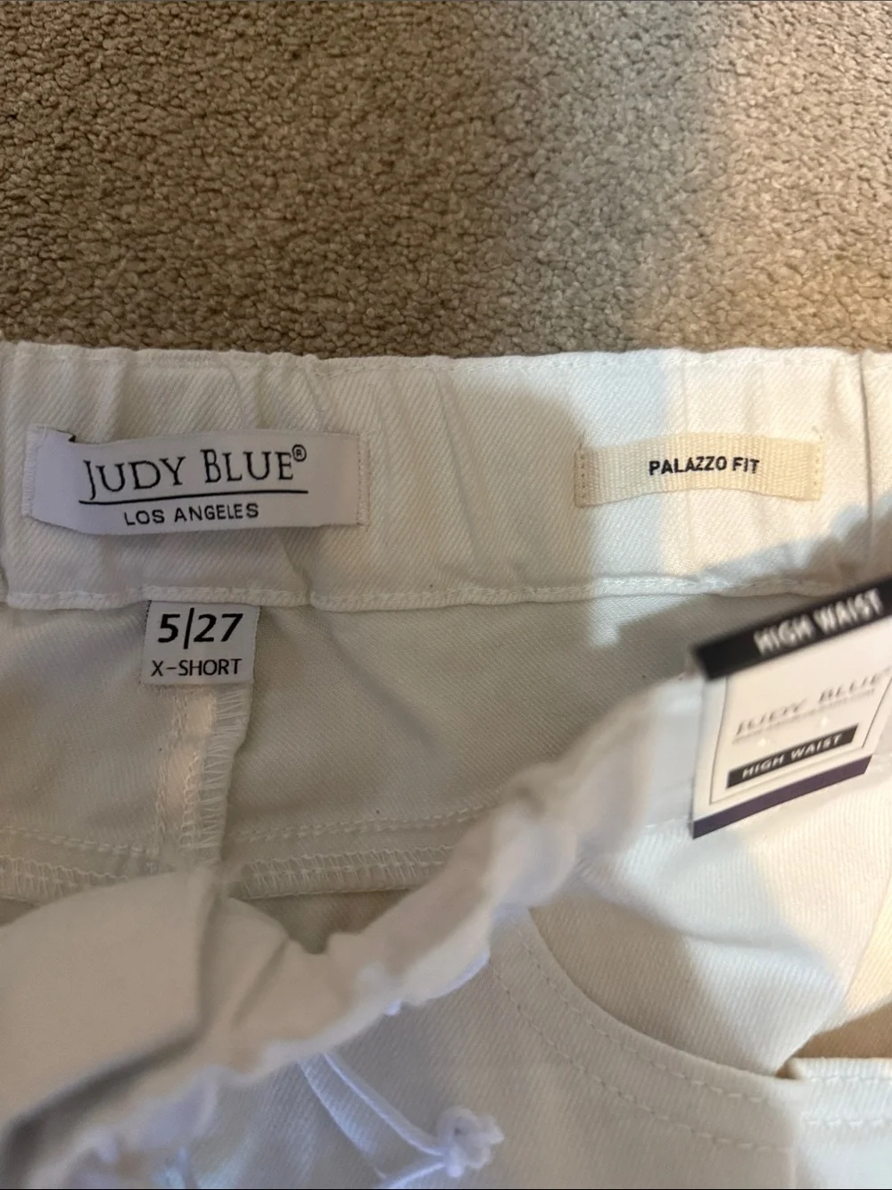 Judy Blue White High Waist Wide Palazzo Jeans Size 5/27 X Short - Picture 6 of 7